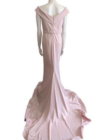 Blush pink formal dress by tina holy with mermaid tail.
